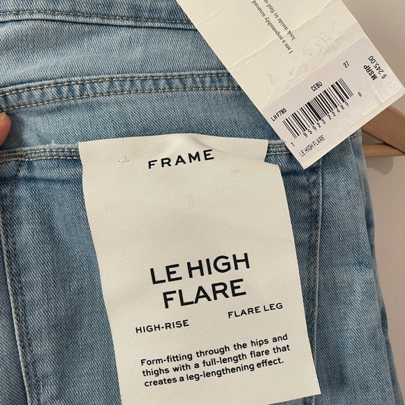 $246 Frame Women's Blue Denim Le High Flare Cebu Jeans Pants Size 27 NWT - Picture 5 of 6